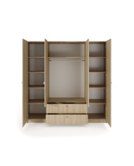 Armoire KYOTO 213 cm Japandi | Bois Clair & Bords Arrondis | Mobili & Co
