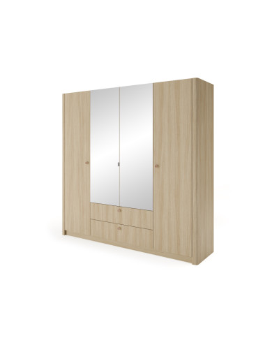 Armoire KYOTO 213 cm Japandi | Bois Clair & Bords Arrondis | Mobili & Co