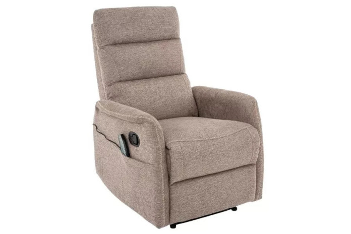 Fauteuil Relax Électrique Massant ELEGANCE - Tissu Beige Brego