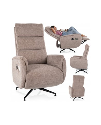 Fauteuil Relax Électrique 360° FENIX RAVEN beige| Confort Premium