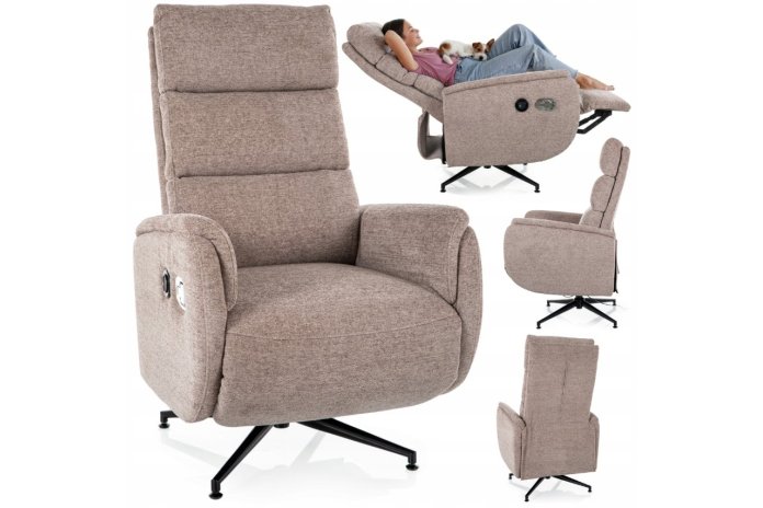 Fauteuil Relax Électrique 360° FENIX RAVEN beige| Confort Premium