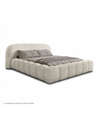 Lit Coffre Orlando Design | Sommier+Coffre Rangement Inclus | Altera Mobilier