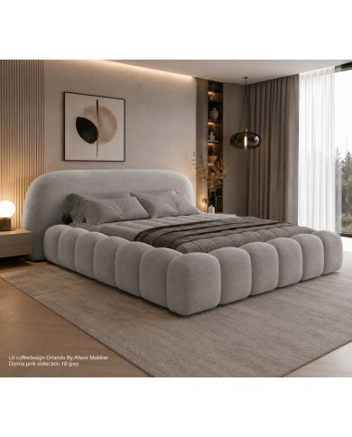Lit Coffre Orlando Design | Sommier+Coffre Rangement Inclus | Altera Mobilier