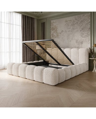 Lit Coffre Adele Design | Sommier+Coffre Rangement Inclus | Altera Mobilier