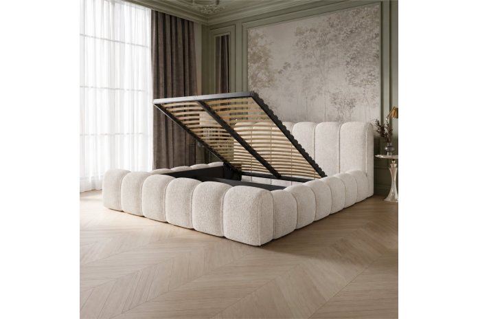 Lit Coffre Adele Design | Sommier+Coffre Rangement Inclus | Altera Mobilier