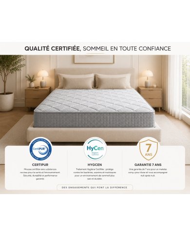 Matelas mémoire de forme & ressorts ensachés 25 cm