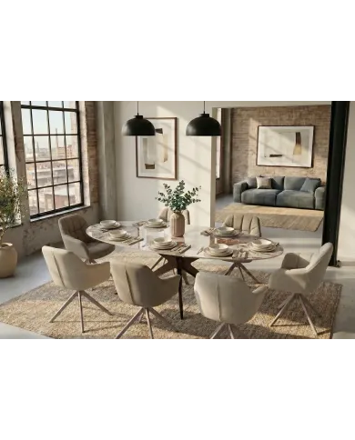 Table ovale céramique bronze 220 cm ORA