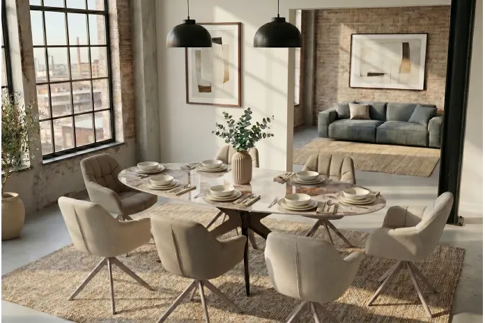 Table ovale céramique bronze 220 cm ORA