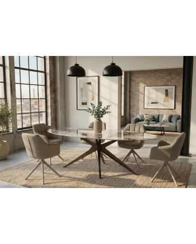 Table ovale céramique bronze 220 cm ORA