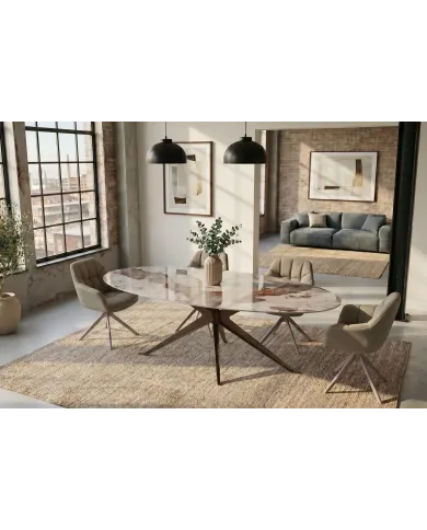 Table ovale céramique bronze 220 cm ORA