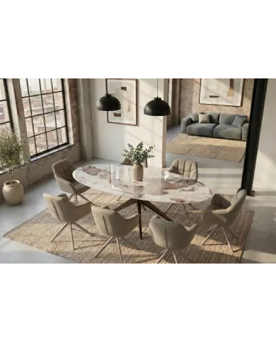 Table ovale céramique bronze 220 cm ORA