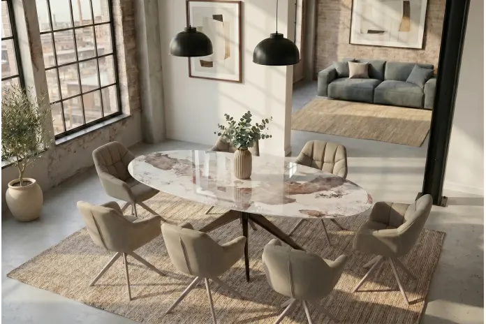 Table ovale céramique bronze 220 cm ORA