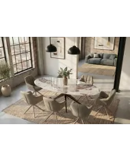 Table ovale céramique bronze 220 cm ORA