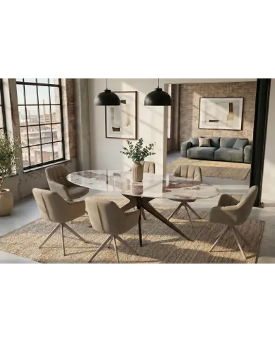 Table ovale céramique bronze 220 cm ORA