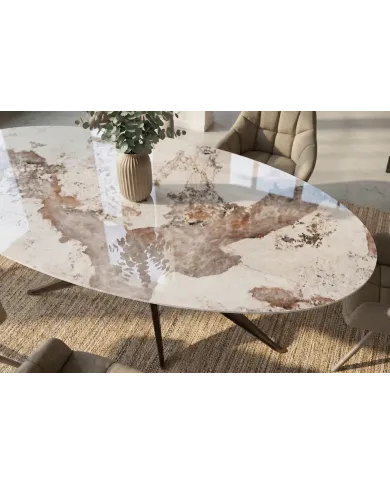 Table ovale céramique bronze 220 cm ORA