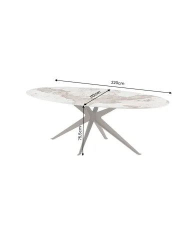 Table ovale céramique bronze 220 cm ORA