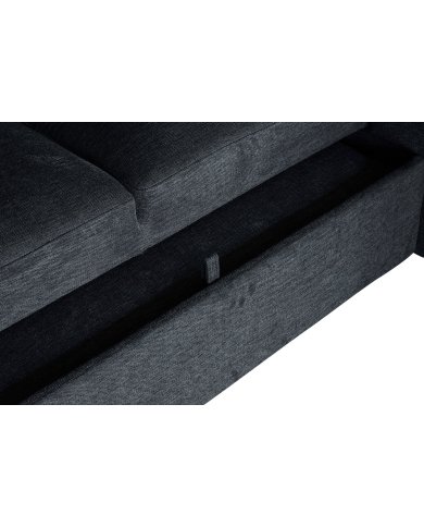 Canapé convertible gris foncé 245 cm avec rangement MALO