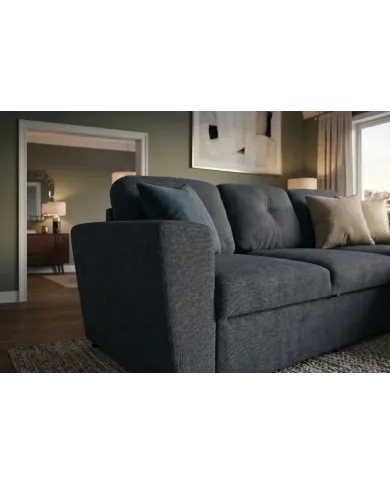 Canapé convertible gris foncé 245 cm avec rangement MALO