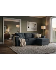 Canapé convertible gris foncé 245 cm avec rangement MALO