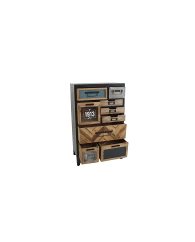 Chiffonnier industriel pin et métal 95 cm OFFICINE