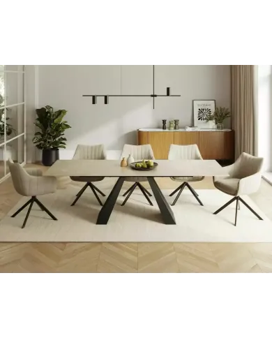 Table Extensible SALVADORE Céramique Diamond Cream 160-240cm