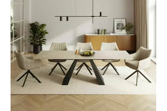 Table Extensible SALVADORE Céramique Diamond Cream 160-240cm