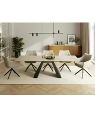 Table Extensible SALVADORE Céramique Diamond Cream 160-240cm