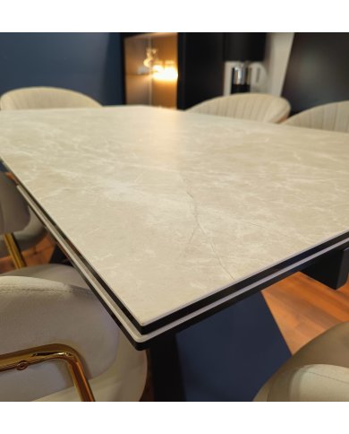 Table Extensible SALVADORE Céramique Diamond Cream 160-240cm