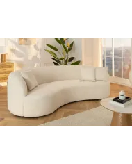 Canapé Arrondi HORIZON Bouclette Beige 229cm