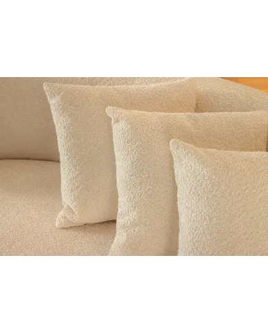 Canapé Arrondi HORIZON Bouclette Beige 229cm