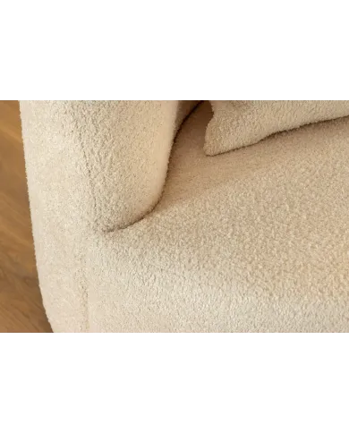 Canapé Arrondi HORIZON Bouclette Beige 229cm