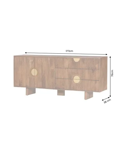 Buffet OSAKA 177cm Manguier et Laiton