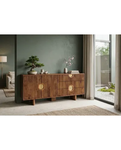 Buffet OSAKA 177cm Manguier et Laiton