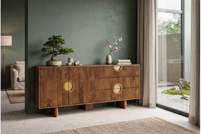 Buffet OSAKA 177cm Manguier et Laiton