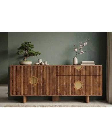 Buffet OSAKA 177cm Manguier et Laiton