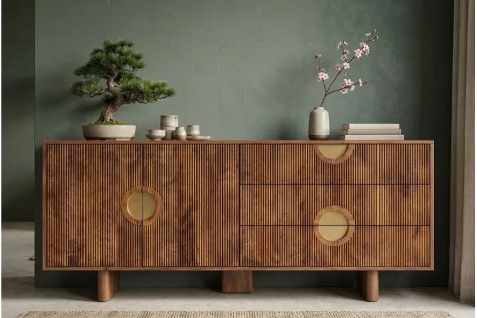 Buffet OSAKA 177cm Manguier et Laiton