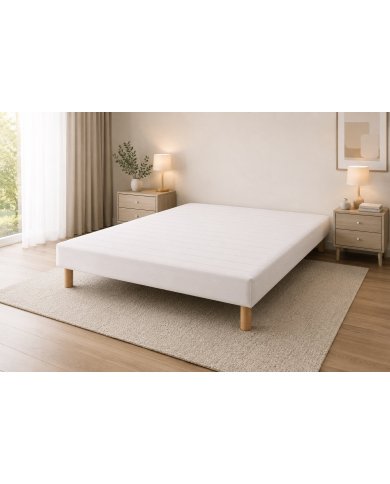 Sommier Tapissier Blanc Lattes Fixes bois Massif | Altera Mobilier