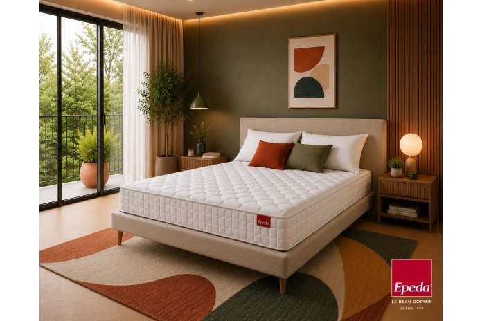 Matelas Epeda Fréquence 22cm | Ressorts Ensachés Fabriqué en France