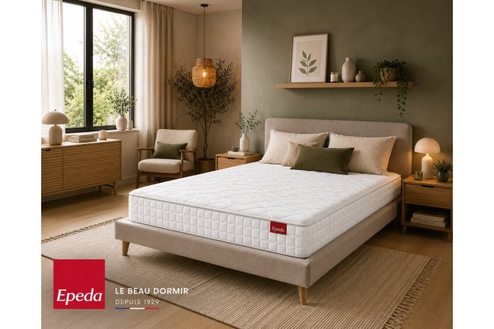 Matelas Epeda Résonance | Mémoire de Forme & Laine| Fabriqué en France