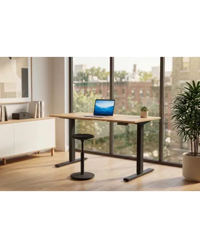 Bureau Assis-Debout Électrique Chêne et Métal 120x60 cm - UP WOOD | Mobili & Co