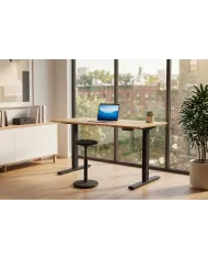 Bureau Assis-Debout Électrique Chêne et Métal 140x60 cm - UP WOOD | Mobili & Co
