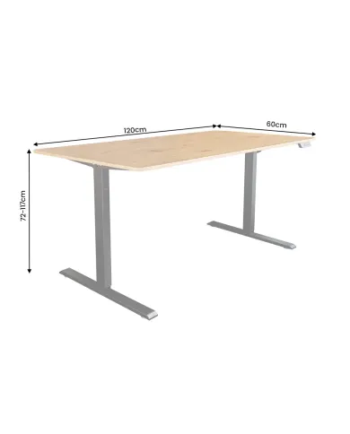 Bureau Assis-Debout Électrique Chêne et Métal 160x60 cm - UP WOOD | Mobili & Co