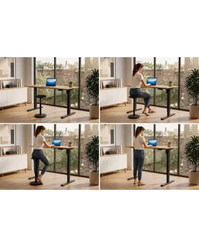 Bureau Assis-Debout Électrique Chêne et Métal 160x60 cm - UP WOOD | Mobili & Co