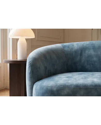 Canapé 2 Places 180 cm en Velours Bleu Pétrole - MILANO | Mobili & Co