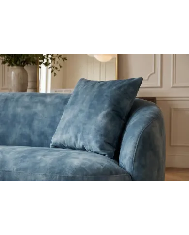 Canapé 2 Places 180 cm en Velours Bleu Pétrole - MILANO | Mobili & Co