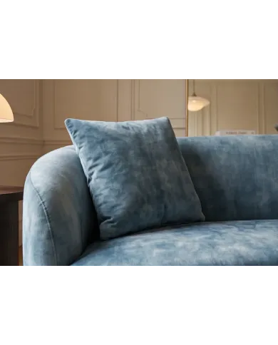 Canapé 2 Places 180 cm en Velours Bleu Pétrole - MILANO | Mobili & Co