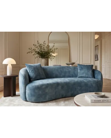 Canapé 2 Places 180 cm en Velours Bleu Pétrole - MILANO | Mobili & Co