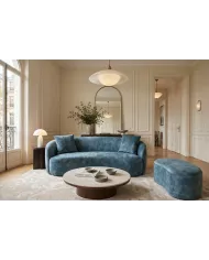 Canapé 2 Places 180 cm en Velours Bleu Pétrole - MILANO | Mobili & Co
