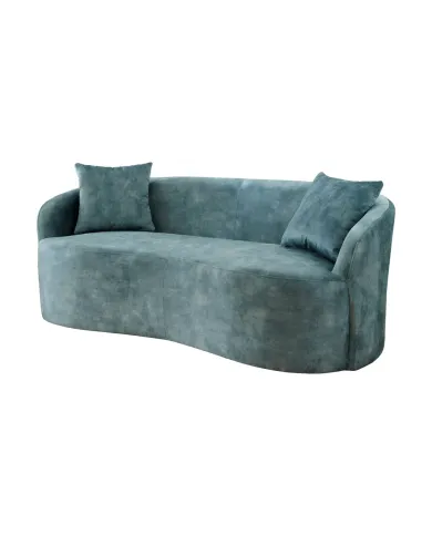 Canapé 2 Places 180 cm en Velours Bleu Pétrole - MILANO | Mobili & Co
