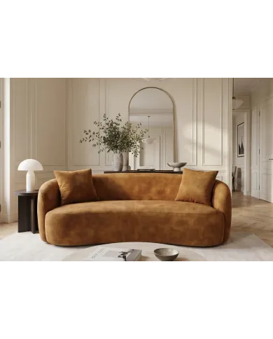 Canapé 2 Places 180 cm en Velours moutarde - MILANO | Mobili & Co